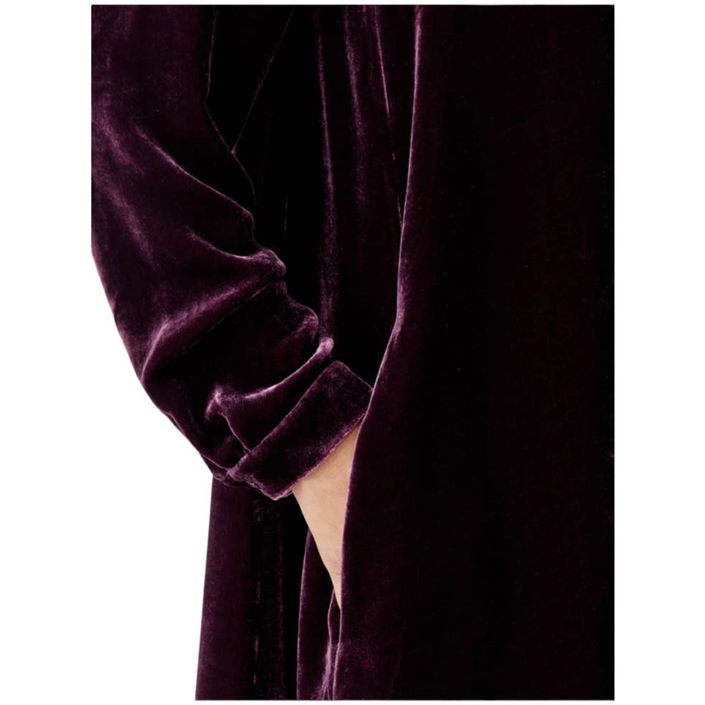 Eileen Fisher NWOT Velvet Crew Neck Dress Size S Purple Silk Blend Pockets Shift - Picture 3 of 12